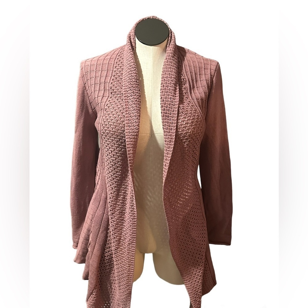 Architect pink open front cardigan women’s size L